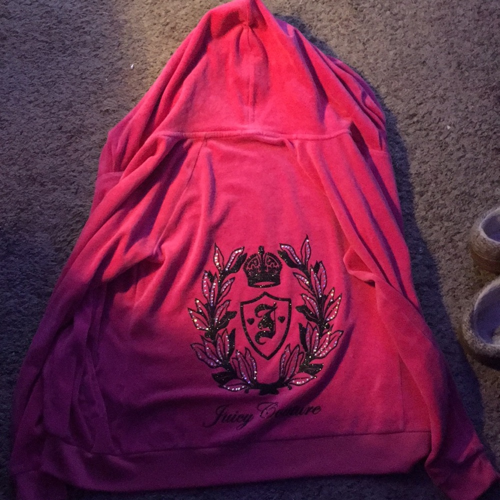 Pink Juicy Couture zip up jacket with hood